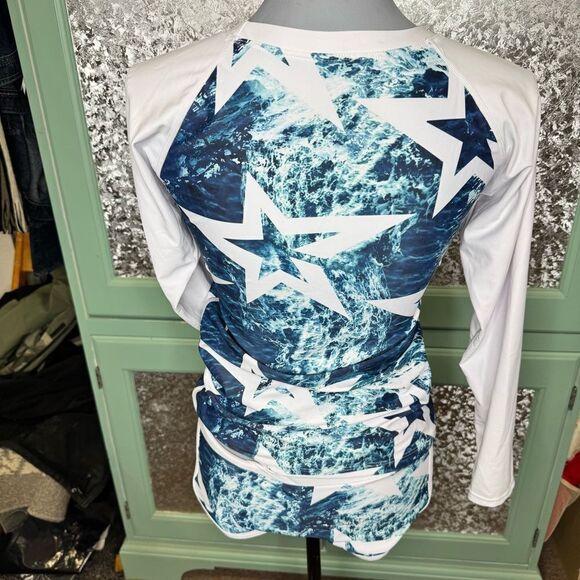 YATEEN Long Sleeve Sun Protection Rash Guard Two Piece Swimsuit Set Size Medium - Picture 6 of 16